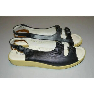 Clinic Lites Black Cove Leather Sandals Size 8.5 M